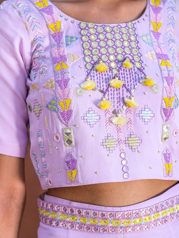 Lilac Embroidered set