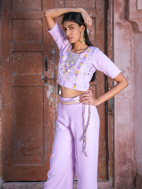 Lilac Embroidered set