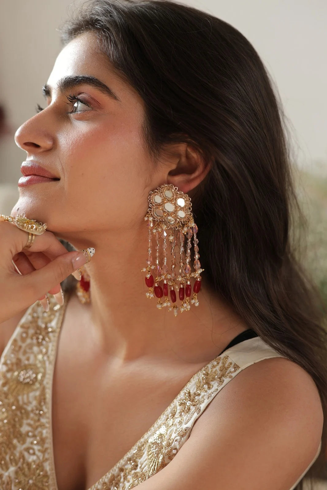 Rose gold earring
